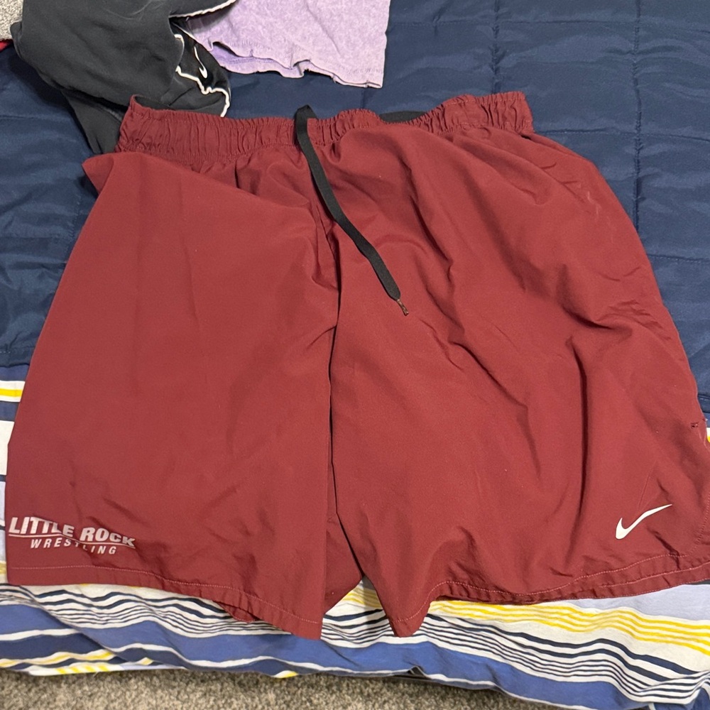 Nike Men's Maroon Athletic Shorts Little Rock Wrestling